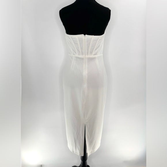 Lulus Dramatic Intent White Strapless‎ Corset BodyconMini Dress, Size L, NWOT - Picture 7 of 14